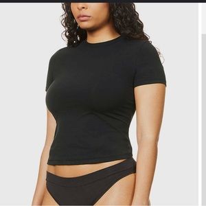 NWT SKIMS Cotton Jersey T Shirt tee new soot